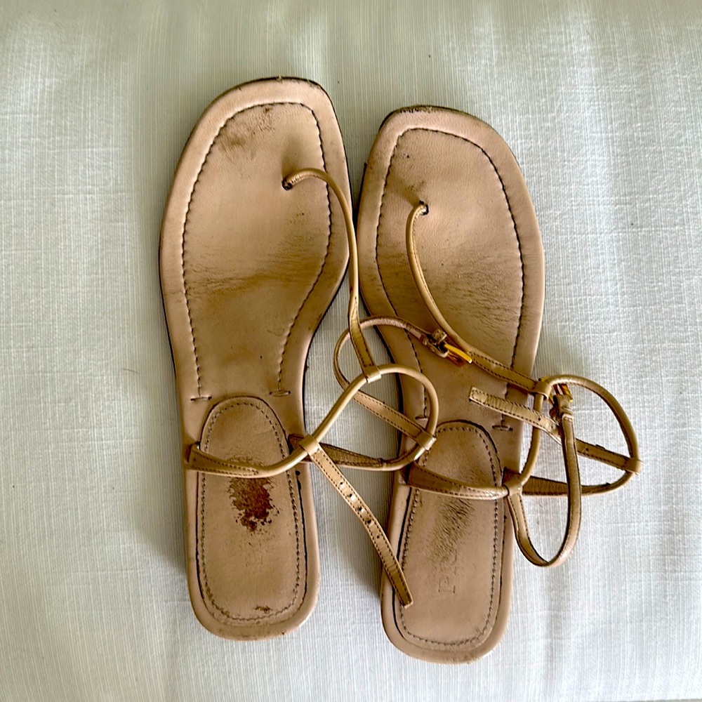 Prada leather thong sandals